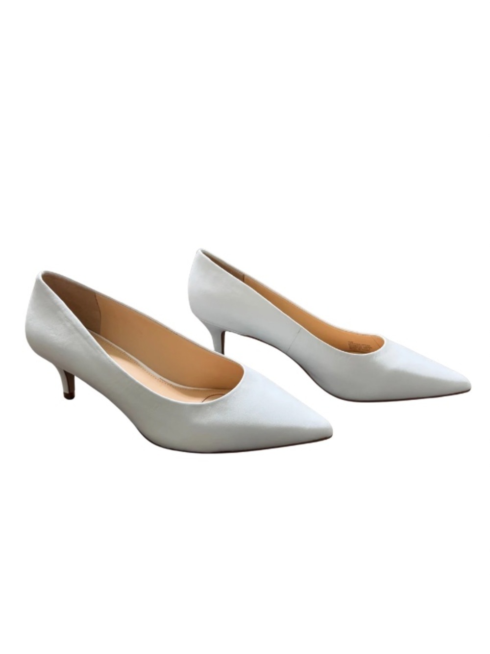 π€ Alex Marie White Leather Kitten Heel Pumps Size 10 NIB - Picture 4 of 8
